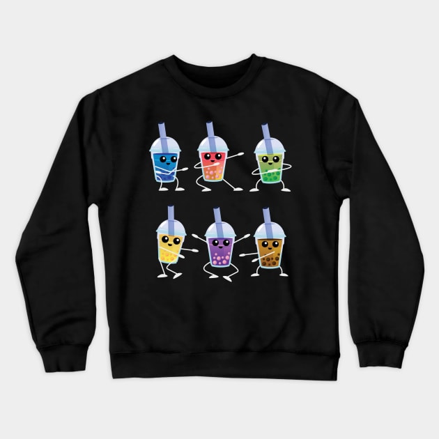 Dabbing Boba Teas Bubble Milk Tea Gift for Boba Tea Lovers Crewneck Sweatshirt by Riffize